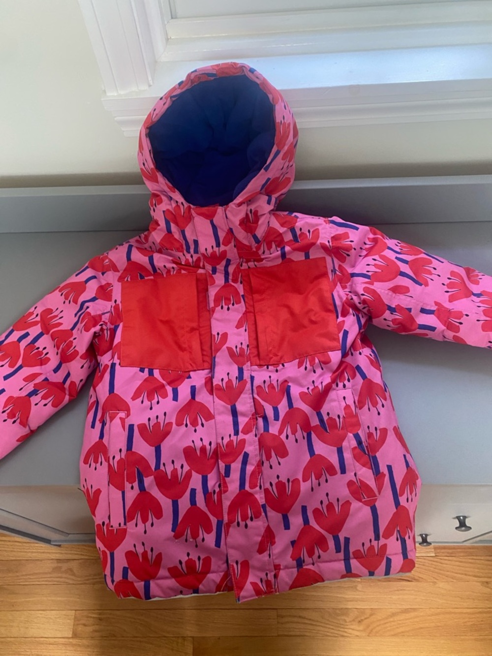 Hanna Anderson winter jacket and matching bib pants.